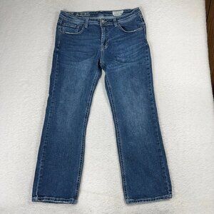TK Axel Jeans Men 34x30 (34.5x28) Blue Denim Slim Boot Med Wash Hartford VTG